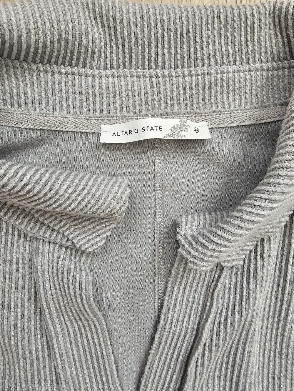 Altar'd State Light Blue Ribbed Pullover - Picture 3 of 9